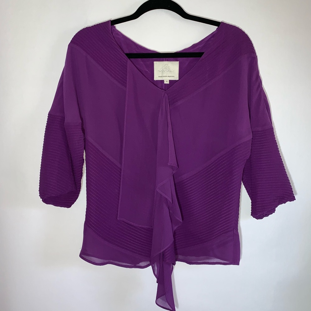 Madison Marcus purple silk blouse